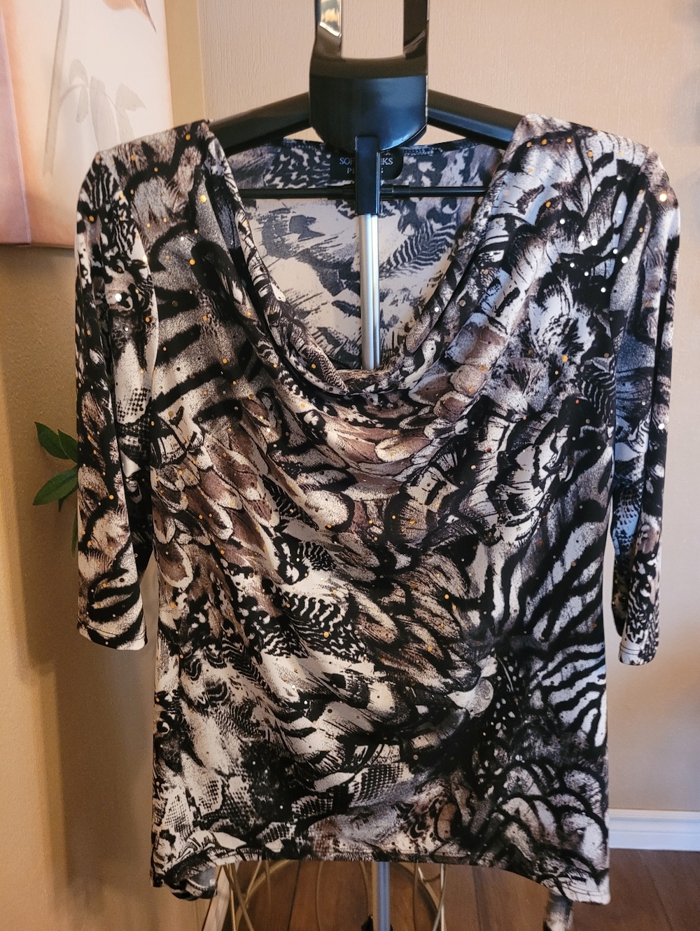 Soft Works Stylish Black and Brown Women's Tunic